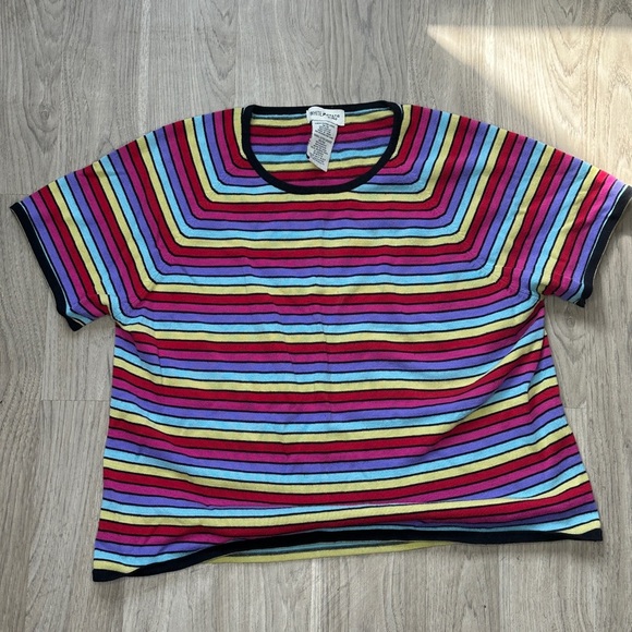White Stag Tops - White Stag Colorful Striped Knit Top Womens Extra Large Short Sleeve